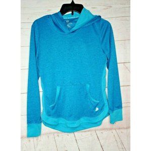 Free 2B By Free Country Active wear Teal Blue Small Hooded Pullover Sweatshirt